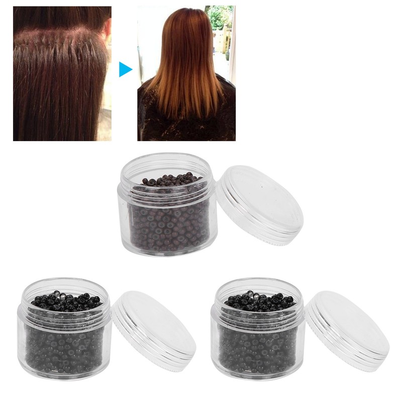 3 Bottles 3.0mm Silicone Micro Links Rings Beads Small Comfortable