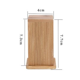 esowemsn 2PCS Bamboo Toothpick Dispenser Toothpick Container Holders Square Round Toothpick Box Decoration for Home Kitchen Restaurant Hotel