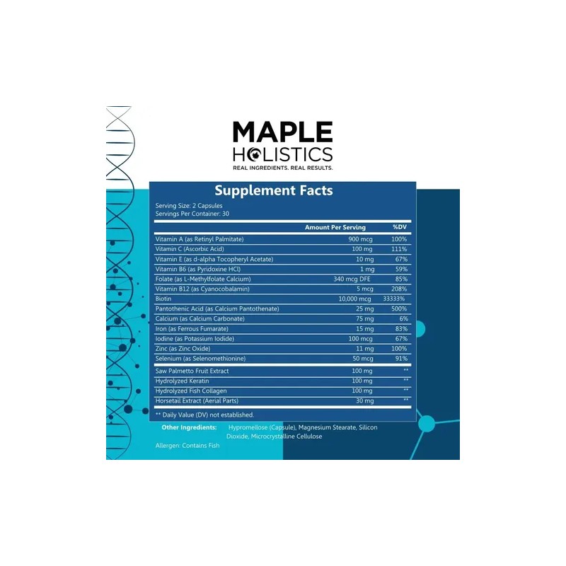 Crecimiento Del Cabello Con Suplemento De Biotina. Maple