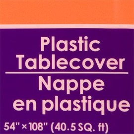 3-PACK DISPOSABLE PLASTIC TABLE COVERS / TABLECLOTHS (ORANGE)