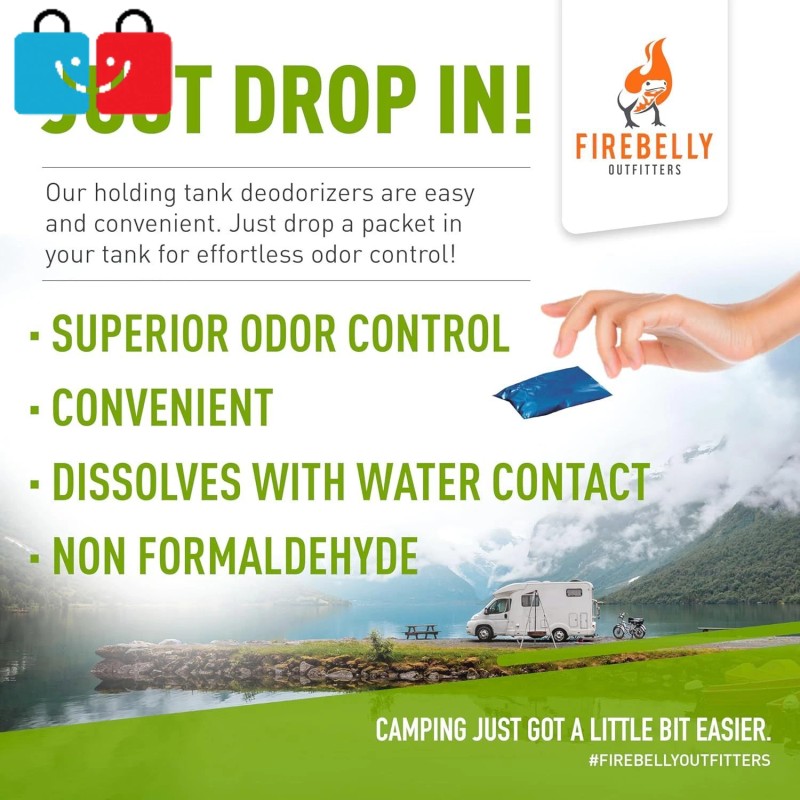 Firebelly Outfitters RV Holding Tank Deodorizer, Septic Tank Treatment, 20