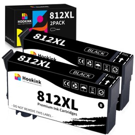 Hookink 812XL Black Remanufactured Replacement for Epson 812 XL Black Ink Cartridges T812 T812XL Work with Epson Workforce Pro WF-7840 WF-7820 WF-7310 EC-C7000 Printers