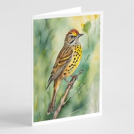 Caroline's Treasures Alabama Yellowhammer Greeting Cards Pack of 8 Blank Cards with Envelopes Whimsical A7 Size 5x7 Blank Note Cards