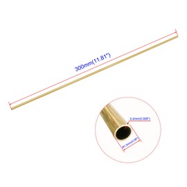 Ohamtes 4PCS Brass Tube ID1.1mm(0.043") x OD1.5mm(0.059") x L300mm(11.81"), Wall Thickness 0.2mm(0.008"), Used for Refrigerator Capillary Tube, Oil Circuit Hydraulic System, Craft Decoration