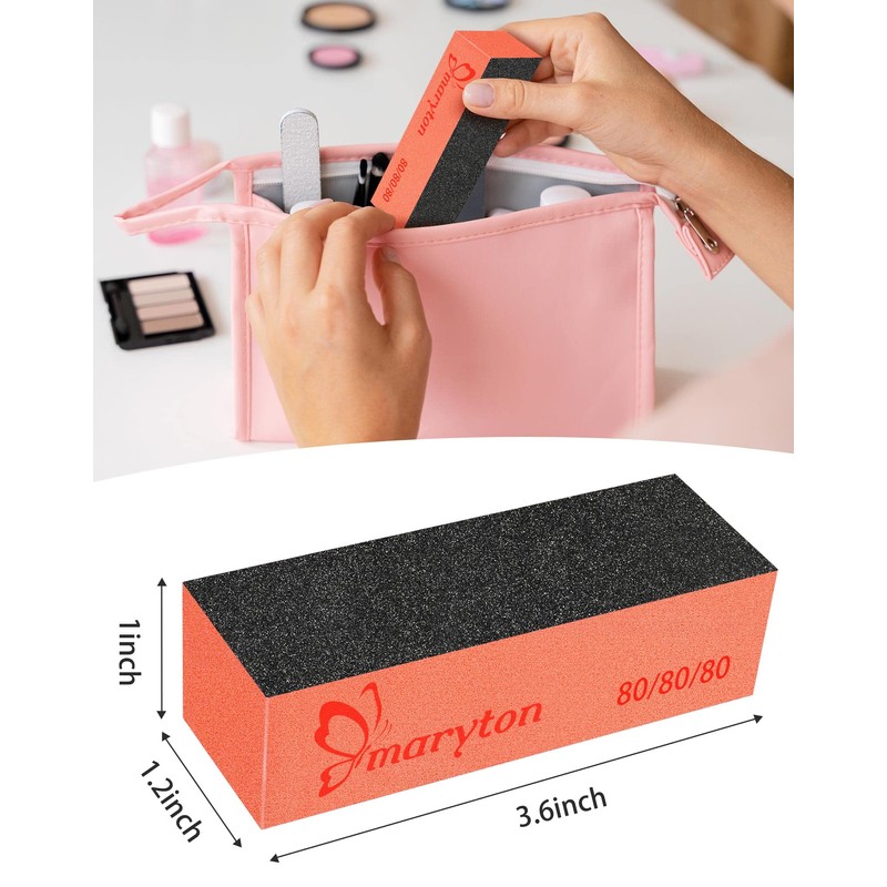 Maryton Nail Sanding Buffing Block Nail Polisher Buffer File 80/80