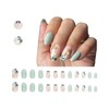 LOZTBUE 24 Pieces False Nails, Short Almond Shaped False Nails,