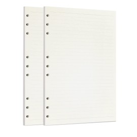 Zelten 2 Pack B5 90 Sheets/180 Pages Lined Loose Leaf Punched Paper Refills Paper for 9 Hole Binder Personal Organizer Diary Notebook Refillable Planner