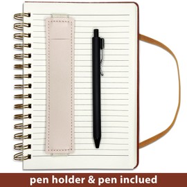 DWIYITTN Lined Spiral Notebook (Brown), 5.7"x 8.27", 160 Pages/80 Sheets, Hardcover with Pen Holder & Pen, A5 Journal for Writing, Note Taking, Journaling, School, Work, and Gifts