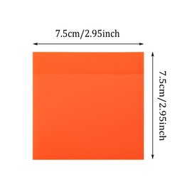 ONLYKXY 4 Pack Transparent Sticky Notes 7.6x7.6CM Self-Stick Book Tabs 200 Sheets Waterproof PET Markers Sticky Notes Pad (Orange)