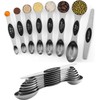 ChefAide Pack of 8 Stainless Steel Magnetic Measuring Spoons Set, Dual Sided, Stackable, Adjustable Teaspoon and Tablespoon Measure Spoon with Leveler, Kitchen Gadgets Set 5
