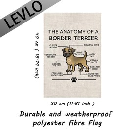 Border Terrier Lovers Gift The Anatomy of A Border Terrier Garden Flag Border Terrier Vet Mom Housewarming Yard Flag (Border Terrier)