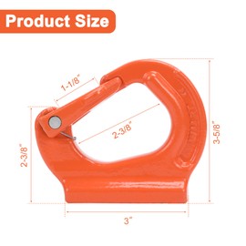 Leero 2 Ton G80 Weld on Anchor Hook, Heavy Duty Lifting Hook with 4,400 lbs Working Load Limit, Welding Hooks for Wrecker, Crane, Tractor, Rigging Lifting (2 Pack)