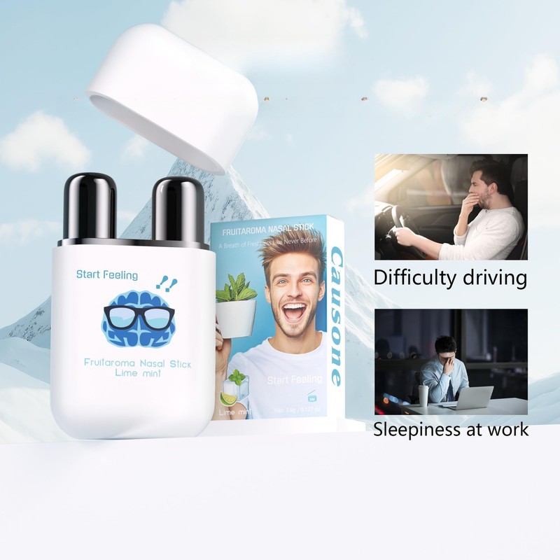 2 Pcs Dual Hole Mini Nasal Aroma Stick, Menthol Scent