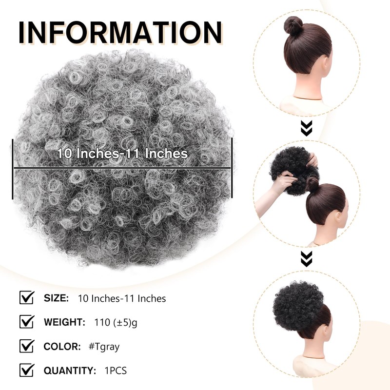 AISI QUEENS Afro Puff Drawstring Ponytail Extension for Black Women,
