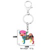 DUOWEI Enamel Rhinestone Pug Dog Keychain Charms Pet Keyring Handbag