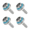 PATIKIL G1/4x5mm Hose Barb Fitting Adapter, 4PCS Female Aluminum Pipe