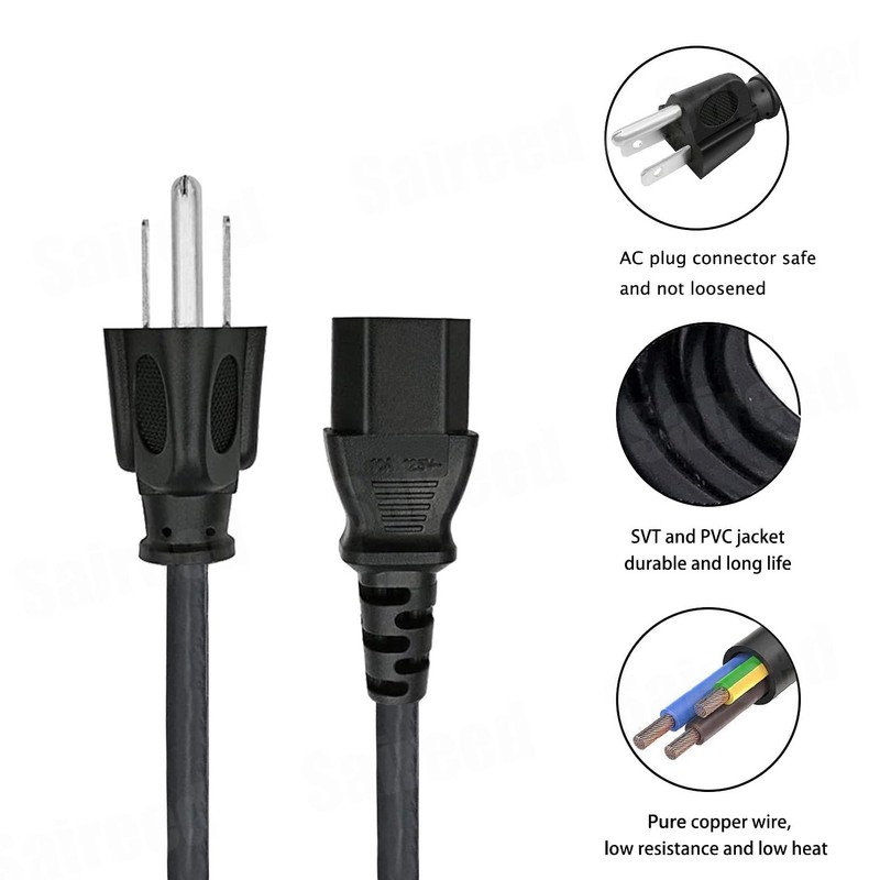 Power Cable Replacement for Nautilus T614, T618, T616 Treadmills 8ft