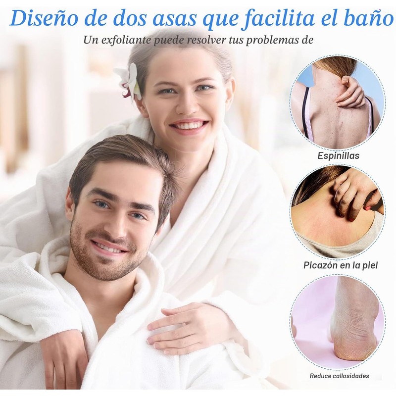 Depurador de espalda exfoliante Moukeren – 4 paquetes con asas