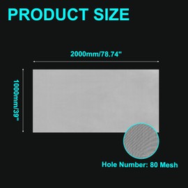 sourcing map 80 Mesh Paint Nylon Mesh Filter Woven Net Sheet Filter Cloth (78"x 39") for Paint, Home Brewing, White
