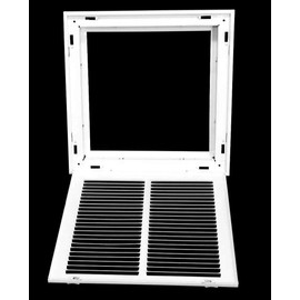10" X 10" Steel Return Air Filter Grille for 1" Filter - Easy Plastic Tabs for Removable Face/Door - HVAC Duct Cover - Flat Stamped Face -White [Outer Dimensions: 11.75w X 11.75h]