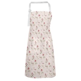 ZSYTZL Floral Aprons with Pocket, Lovely and beautiful Adjustable Kitchen Cooking Gardening and Salon Waterdrop Resistant Apron for Women-Pink Broken Flower