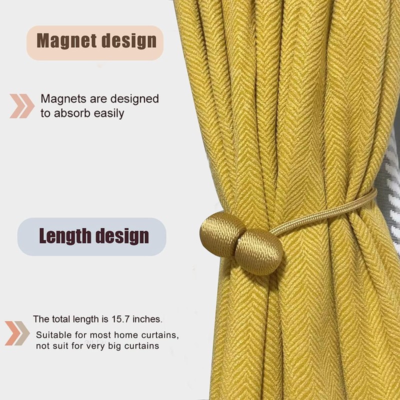4 Pack Magnetic Curtain Tiebacks，Curtain Tiebacks Buckles Holdbacks Holders Hooks