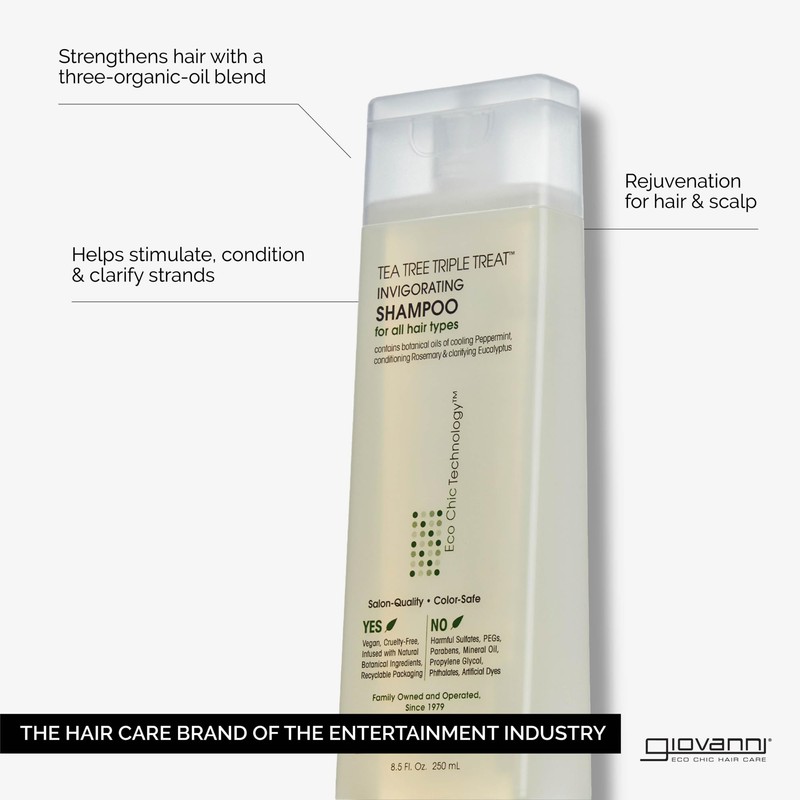 GIOVANNI Tea Tree Triple Treat Invigorating Shampoo - Cooling Peppermint,