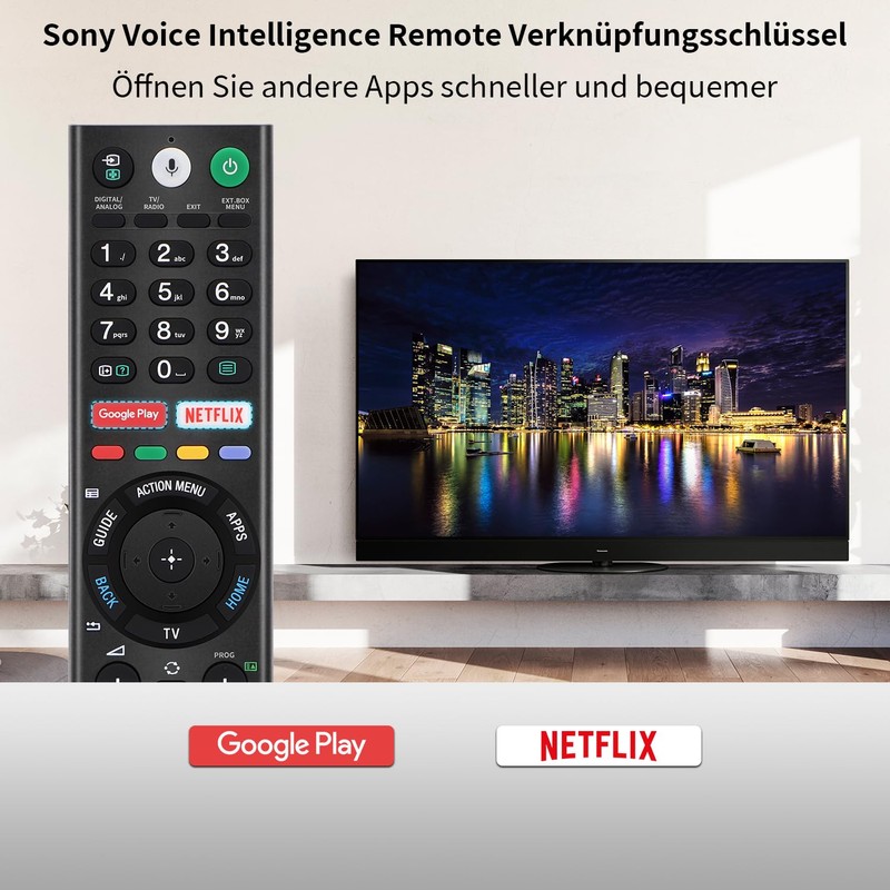 Gvirtue RMF-TX310E Voice Remote Control Compatible with Sony TV, Replacement