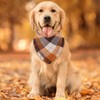 Fall Dog Bandana Autumn Thanksgiving Plaid Reversible Triangle Bibs Scarf