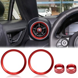 Auovo Air Outlet Vent Cover Rings Compatible with Subaru BRZ Toyota GR86 2022 2023 Accessories Car Interior Air Vent Cover Trims Aluminum Alloy Decoration Rings 2pcs (Red)