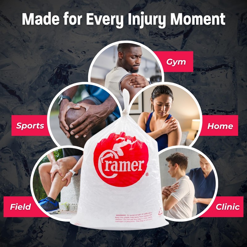 Cramer Large Ice Bags For Injuries, Clear Ice Bags for