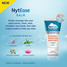 NytEase Balm 50ml - Stress and Tension Support - Formulated with a Fragrance Blend of Passionflower, Lavender, Aloe and Lotus Flower Plant Extract - Massage into Pulse Points, Neck, Shoulders and Hand