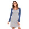 LazyCozy - Camisón largo de manga raglán para mujer, suave