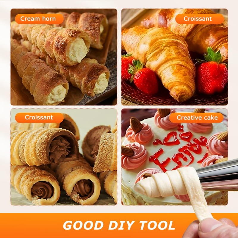 Cream Horn Mold, 35pcs Cannoli Forms Tubes Kit 16pcs Cone