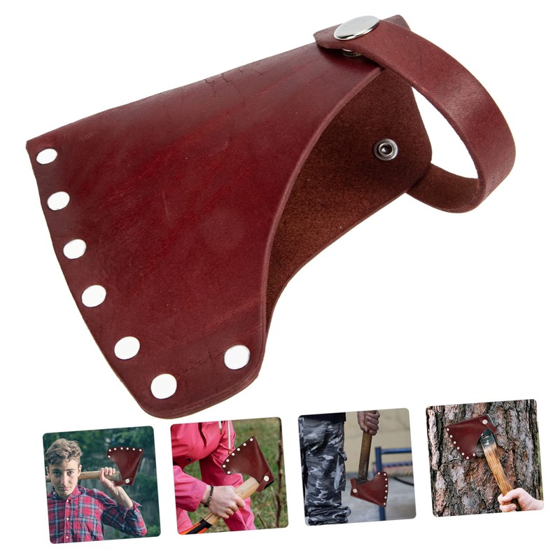 Sosoport 2pcs Cattlehide Hatchet Cover Protective Case for Camping Axe