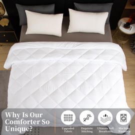GOHOME 120x98 Oversized King Comforter All Season Extra Large King Size Microfiber Comforter Quilted Down Alternative Duvet Insert with 8 Corner Tabs