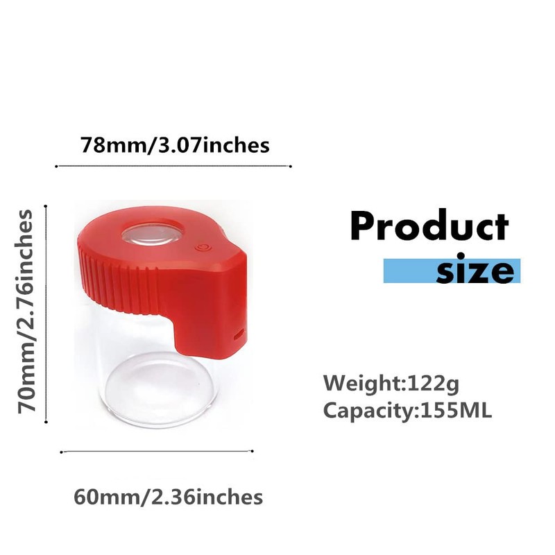 Oweto Led Transparent Glass Seal Storage Jar, Light-Up Magnifying Ornamental