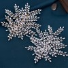 AMORARSI Wedding Hair Piece Bridal Rhinestone Headpiece Shiny Leaf-Shaped Hair
