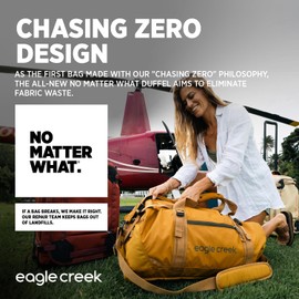 Eagle Creek No Matter What Duffle Bag for Travel - Durable and Water-Resistant, with Removable Shoulder Strap, Compression Straps, and Storage Pouch, Atlantic Blue - 40L