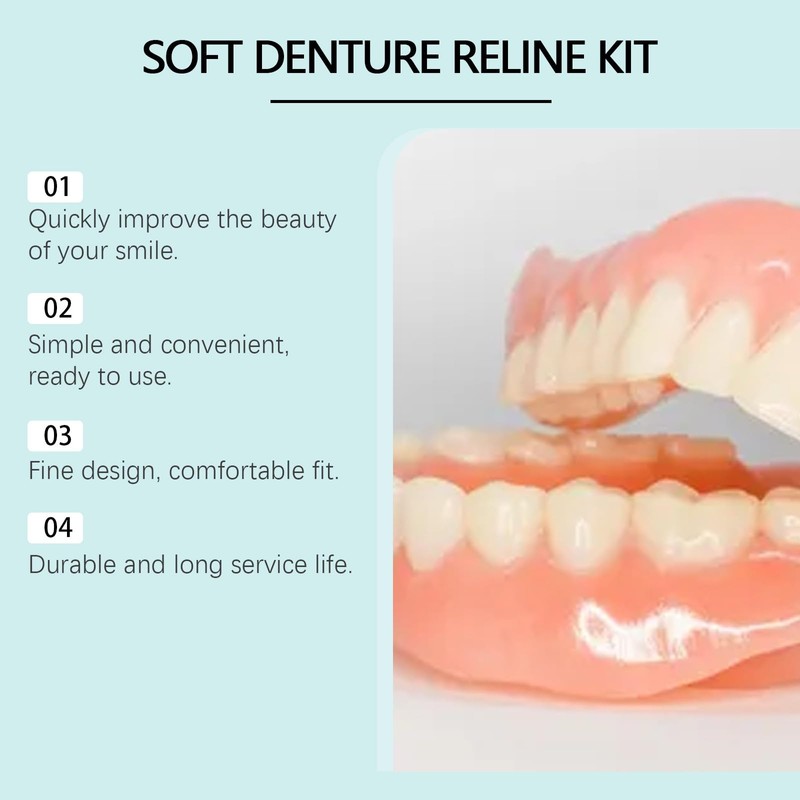 1 Pair of Denture Repair Kit,False Teeth Set,Clip in Veneers