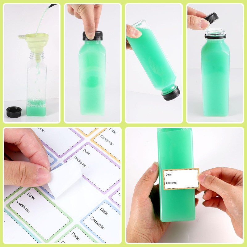 Yoosso 10 Pack 13.6oz/400ml Plastic Juice Bottles with Tamper Seal