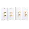 4 Pack Single Gang 1.0 Speaker Wire Wall Plate (Banana