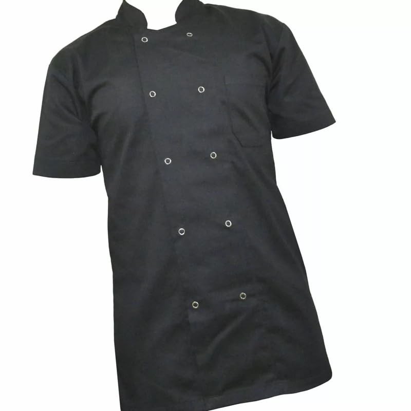 Professional Chef Jackets, Hotel, Restaurant Chef Jacket (Black, S)