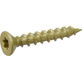 Power Pro Premium One Multi-Material Flat Head Screws, Epoxy Coated Steel, Fasten in Wood, Metal, Concrete, Drywall and Plastic, Bronze, #10 x 1-¼ inches, Box of 145 Screws