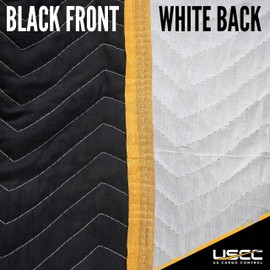 US Cargo Control Quilted Covers for Chair/Recliner - Black/Yellow Furniture Pads for Moving/Storage - 39 Inches x 46 Inches - Cotton/Polyester Fabric - 9 Pounds - Washable, Reusable - 2 Pack