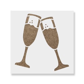 Champagne Glasses Stencil Template for Walls and Crafts - Reusable Stencils for Painting in Small & Large Sizes