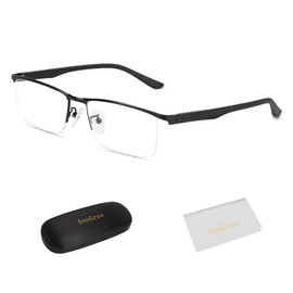 SooGree Multifocus Progressive Reading Glasses Men Computer Glasses Men Blue Light Blocking Near and Far Dual-use Reading Glasses Half Frame TR90 Unbreakable 2.5x