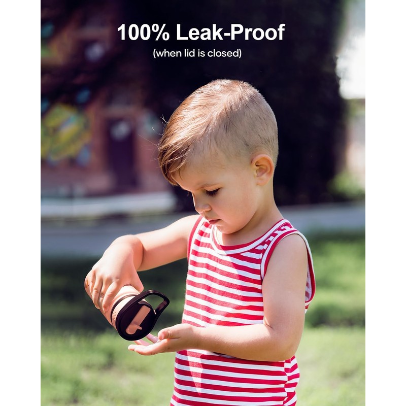 BUZIO Toddler Stainless Steel Drinking Bottle with Straw Leak-Proof Pack