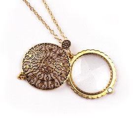 Retro geometric pattern magnifying glass for elderly antique necklace Directional keys for presbyopia