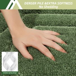 COSY HOMEER Bathroom Rugs Mat 24”x70” Absorbent Non-Slip Bath Mat, Plush Shaggy Bathroom Runner, Machine Washable Large Bath Mat, Soft Bath Mat for Bathroom Floor, Tub and Shower,Green